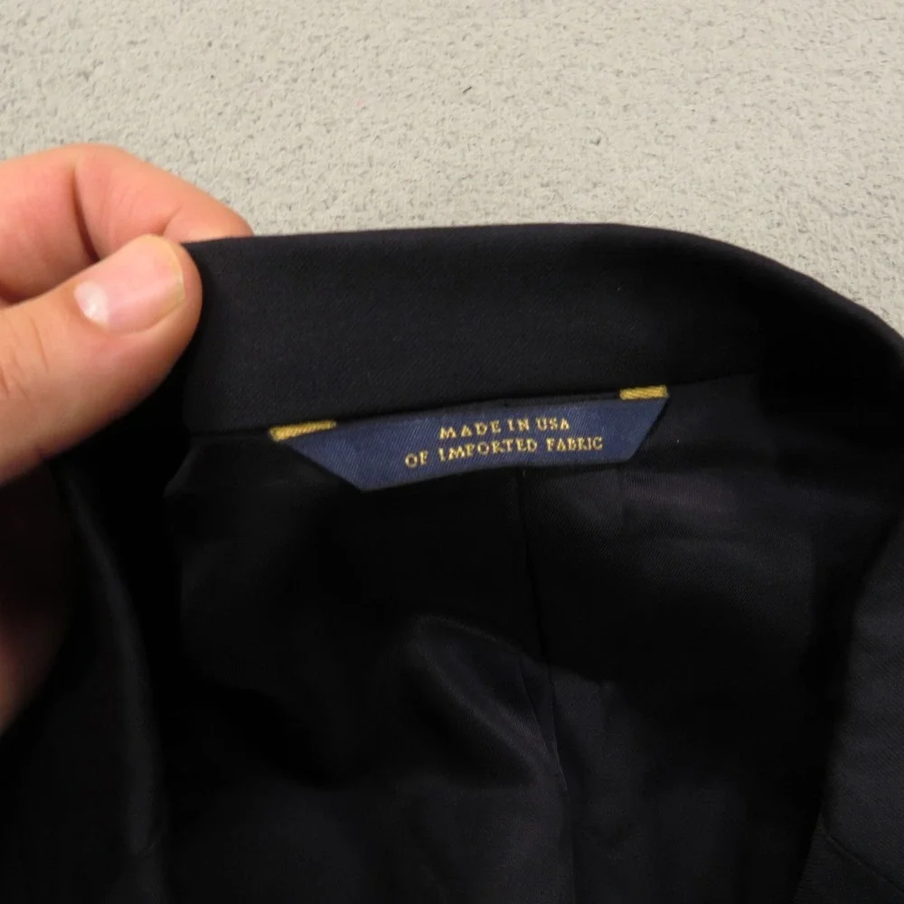 Brooks Brothers 1818 Blazer Jacket 46L Madison Navy Blue Estrato Made in USA ***